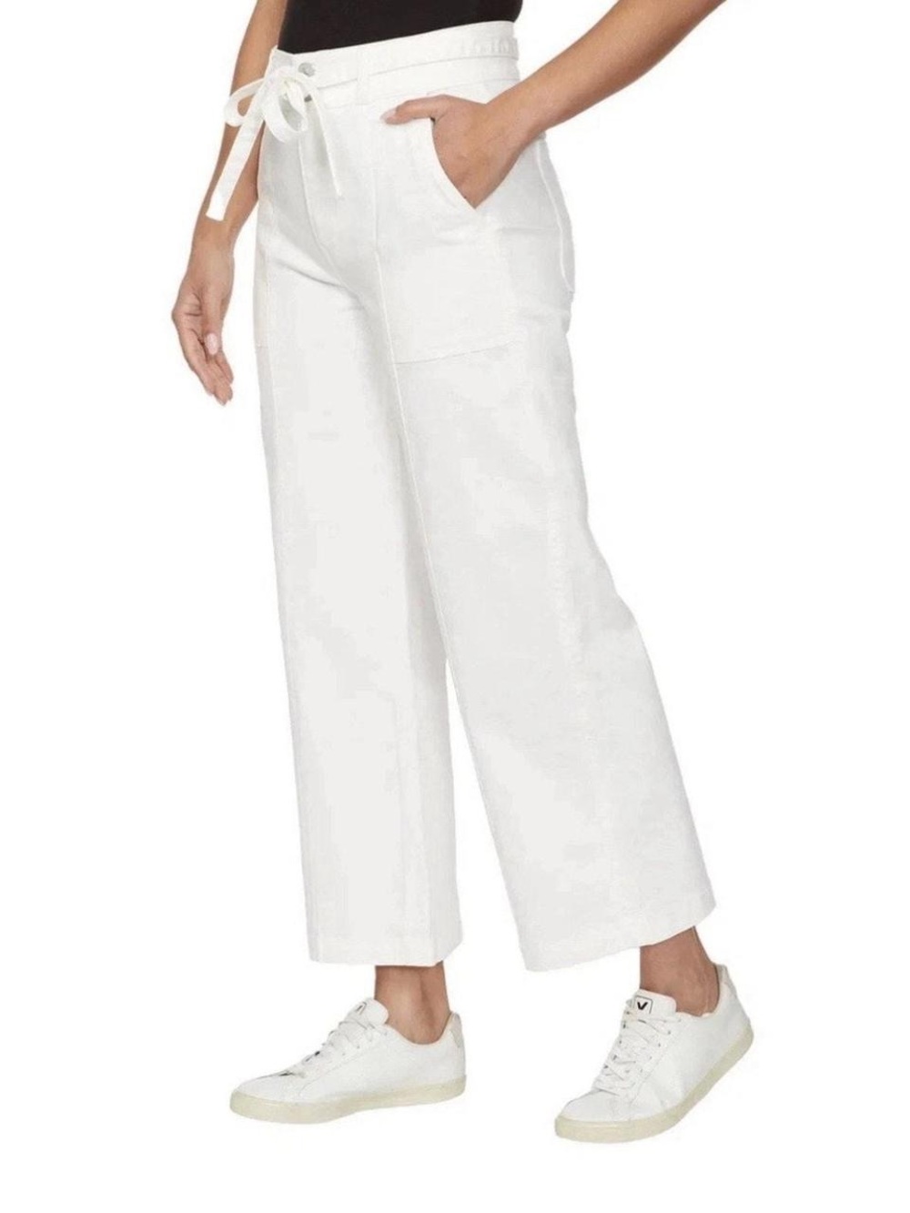 LOFT White Wide Leg Jeans with Belt. 6. NWT.
